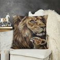 thumbnail image 2 of YINGXI Loving Lion and Cub Throw Pillow Cover Wildlife Animal Family Couple Sketch Pillow Case Decorative Square Cushion for Home Couch Bed 20x20in, 2 of 5