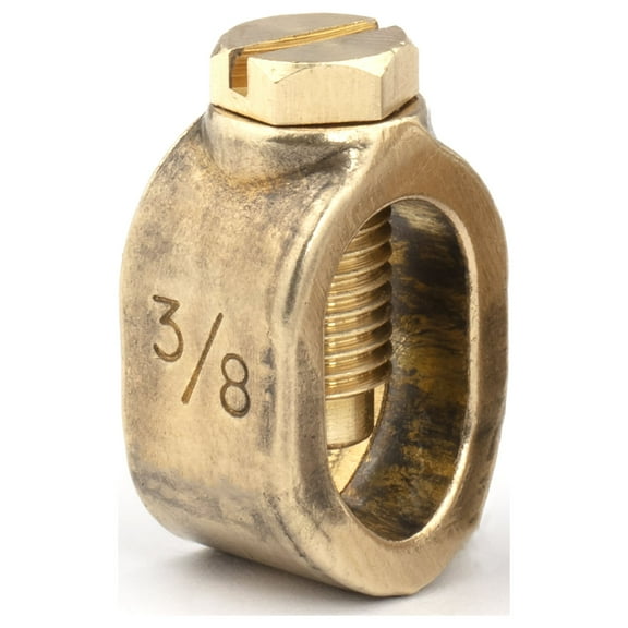 THE CIMPLE CO - Copper Grounding Rod Clamp with Screw for 3/8" Ground Rod, Direct Burial - 10 pk