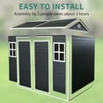 thumbnail image 6 of 8x4ft Resin Garden Shed,Outdoor Storage Clearance w/ Floor&2Window,Lockable Door, 6 of 15