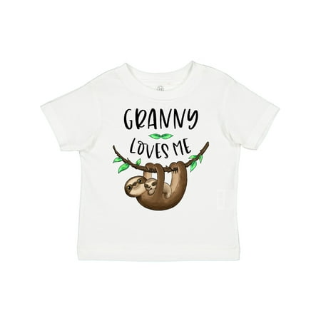 

Inktastic Granny Loves Me Cute Sloth and Baby Gift Toddler Boy or Toddler Girl T-Shirt