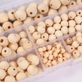 thumbnail image 3 of BYXAS 220 Pcs Wooden Beads for Crafts 5 Sizes Unfinished Natural Wood Bead Wooden Beads Bulk 6mm, 8mm, 10mm, 12mm, 14mm Bead for Garland Macrame Jewelry Making DIY Farmhouse Decor, 3 of 6