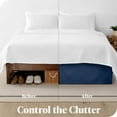 thumbnail image 4 of Bare Home Jupe de Lit Double Brossage - Premium 1800 Collection - Retombée de 15 Pouces - Lit Simple, Bleu Foncé, 4 of 4