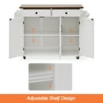 thumbnail image 4 of Kitchen Cart on Wheels with Spice & Towel Rack，2 Drawers for Storage, 4 of 6