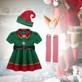 thumbnail image 3 of Disfraces de navideño, ropa de Cosplay, calcetines, cinturón, sombrero, orejas para Navidad de Año Nuevo 160 cm hembra Yuyangstore disfraz de elfo, 3 of 8