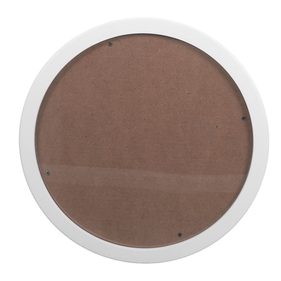 OUNONA Wooden Circular Photo Frame White Rustic Style for Wall Or Tabletop Artwork Display