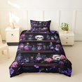 thumbnail image 2 of Homewish Magic Witchy Skull Shelf Twin Duvet Cover for Women, Purple Rose Gothic Print Twin Bedding, Black Reversible, 2pcs, 1 Duvet Cover and 1 Pillowcase, 2 of 6