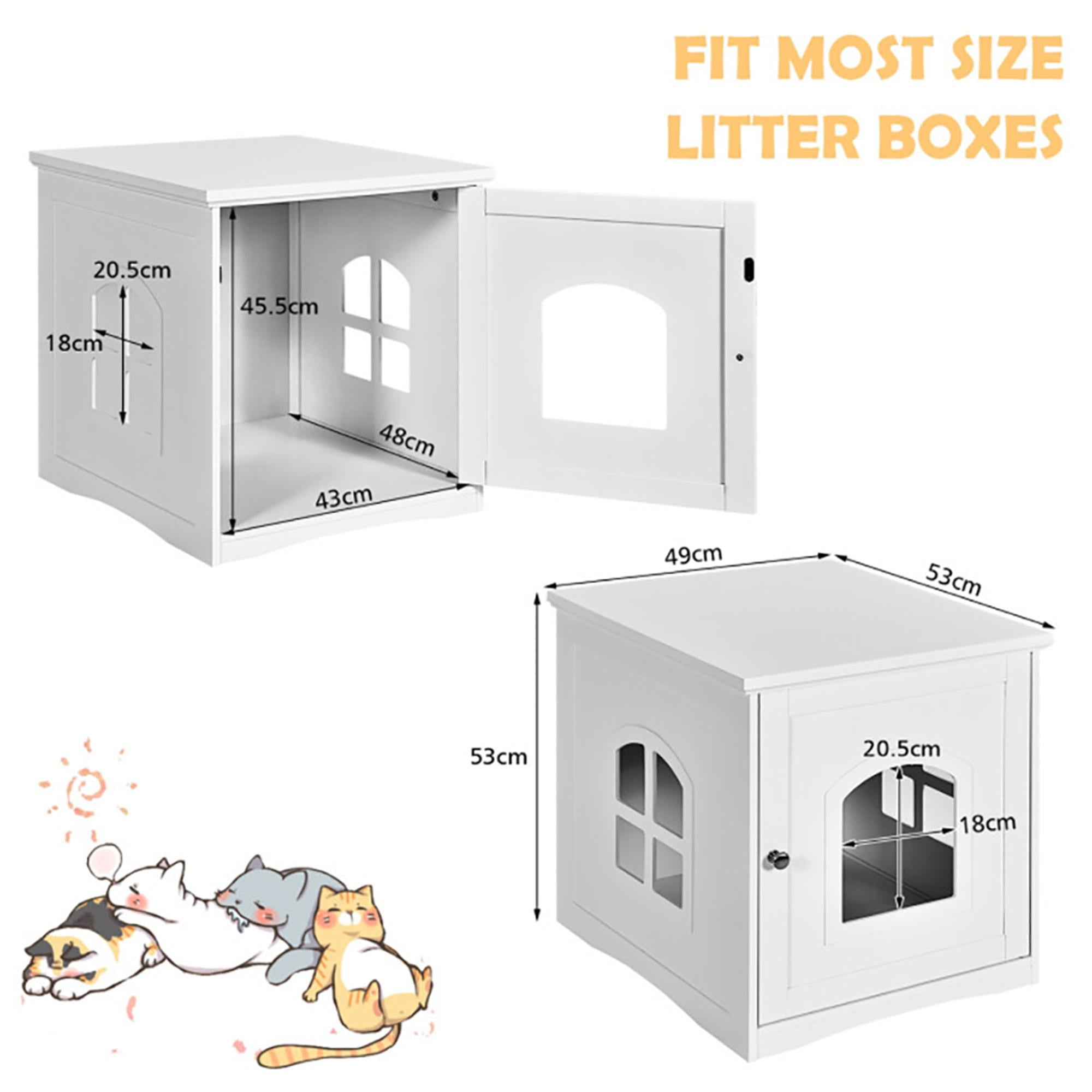 Kadyn 21" Indoor Cat Houses Furniture, Hidden Cat Litter Boxes Enclosure, Multipurpose Cat Shelter, White