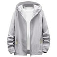 thumbnail image 3 of Akiihool Mens Jackets Men's Button Down Shirts Casual Long Sleeve Casual Bomber Jacket (Grey,L), 3 of 5