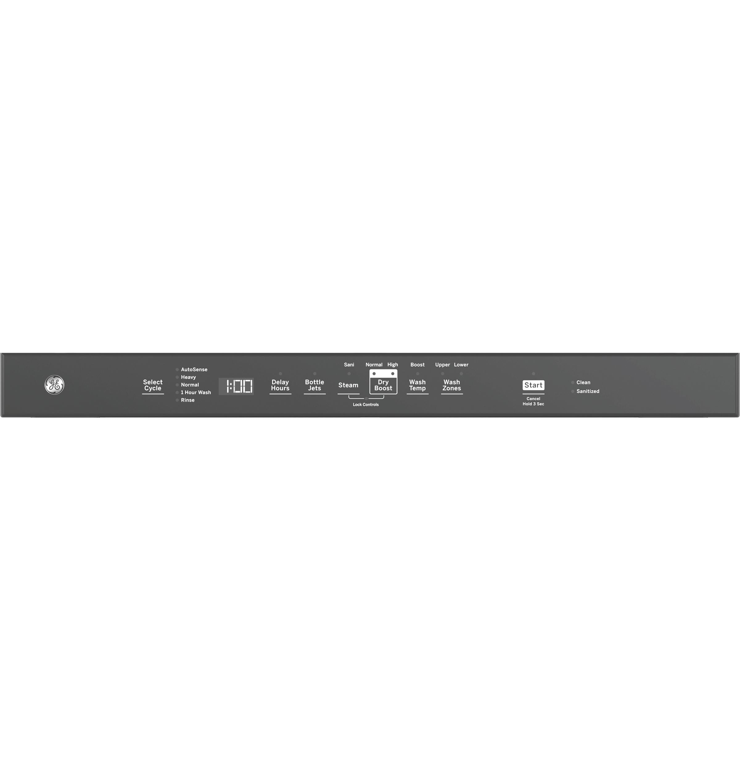 General Electric Top Control with Stainless Steel Interior Dishwasher with Sanitize Cycle In Black GDT670SGVBB