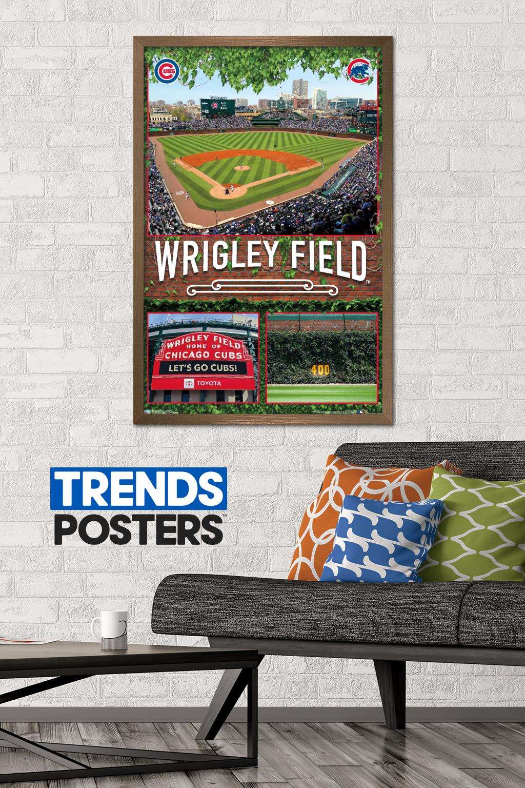 MLB Chicago Cubs - Wrigley Field 19 Wall Poster, 22.375" x 34", Framed
