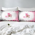 thumbnail image 4 of Erosebridal Letter Initial Bed Sheets Set Queen Size,Monogrammed Personalized Bedding Queen Size,Flower Decor,Ultra Soft,4 Pieces, 4 of 7