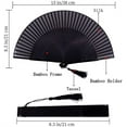 thumbnail image 2 of Topboutique Hand Holding Bam Silk Fan,8.3'' Bamboo Folding Hand Held Fan,Handheld Silk Fabric Fans for Wedding,Wall Decoration,Charming Hand Bamboo Fan for Performance,Dancing,Black, 2 of 8