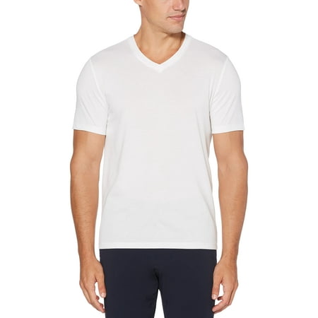 Perry Ellis Men's Stretch Pima V-Neck Tee Shirt, Bright White, Extra ...