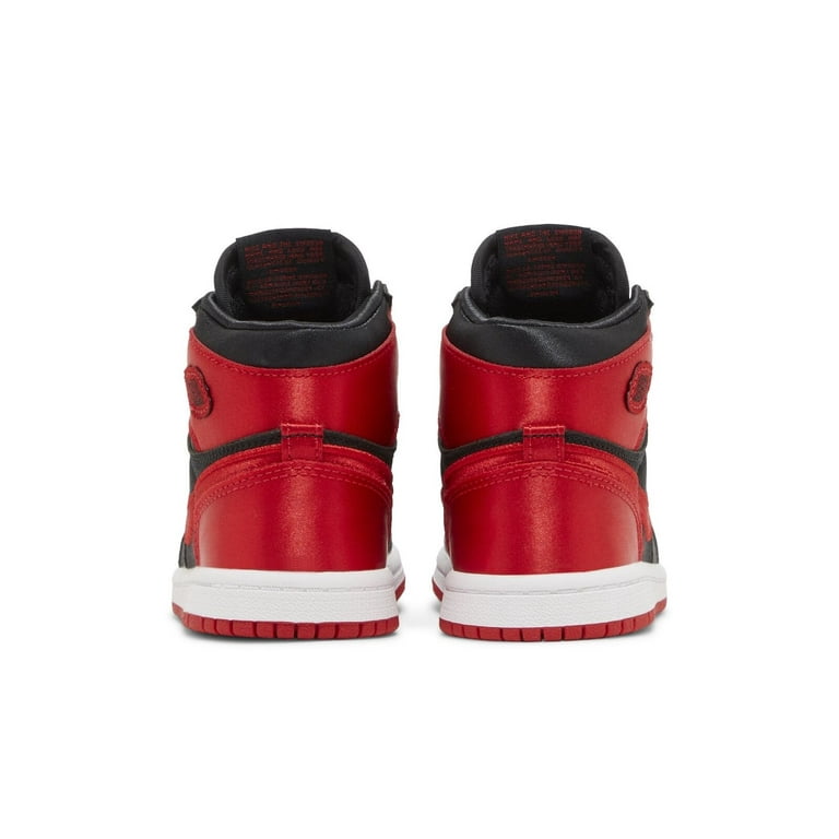 Little Kid s Jordan 1 Retro High OG Satin Bred Blk U Red Wht FD5304 061 1.5 Walmart