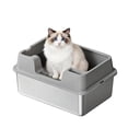 thumbnail image 5 of Stainless Steel Litter Box,Enclosed Cat Litter Box with Lid, High‑Sided Anti‑Urine Leakage Design for Large Cats & Multi‑Cat Households, Includes Scoop & Scoop Holder, Easy to Clean, 5 of 8
