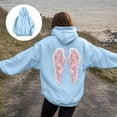 thumbnail image 2 of vigerkar Long Sleeve Wings Graphic Hoodie, Fashion Pullover Hooded Sweatshirt for Women (Sky Blue, L), 2 of 5