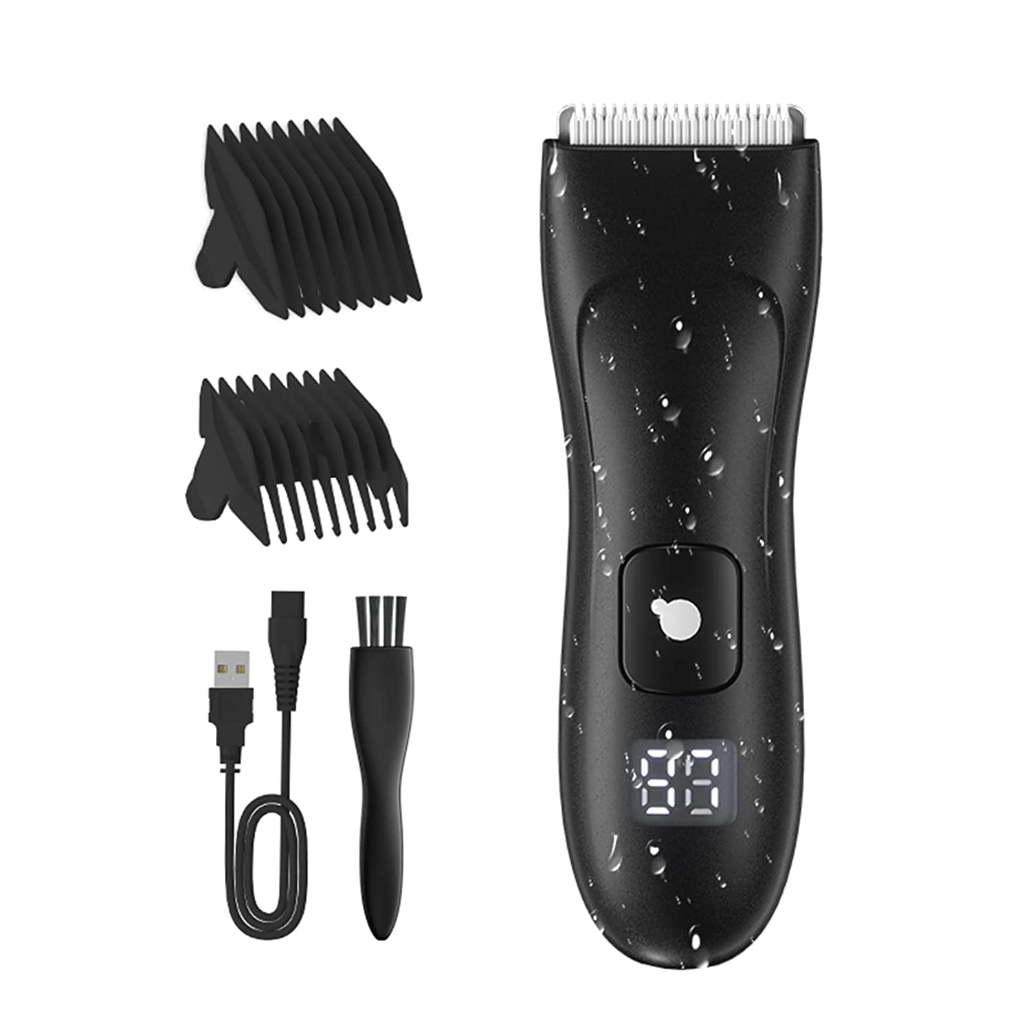 Founouly Electric Groin Hair Trimmer for Men,Cordless for Wet/Dry Uses