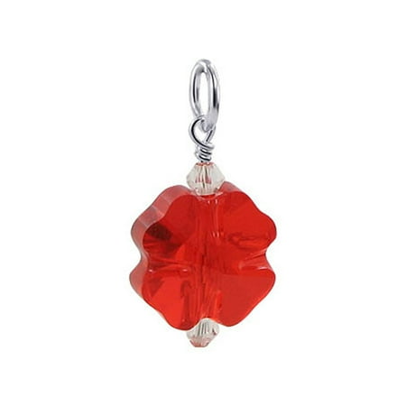 - Gem Avenue 925 Sterling Silver Crystal Flower Charm Pendant Made with Swarovski Elements