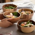 thumbnail image 4 of OUSITAID Conditiclusy Wooden Salad Bowl Set of 4 - Individual Salad Bowls for Salad  Fruits and Cereal, 4 of 8
