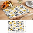 thumbnail image 6 of Yellow Grey Spring Floral Placemats Set of 8 Elegant Botanical Summer Place Mats Indoor Wipeable Table Mats Washable Cloth Dining Table Placemats for Kitchen Holiday Party Home Decor 13x19 Inch, 6 of 9