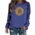 thumbnail image 2 of Chemises à Manches Longues pour Femmes Mode Imprimé Tournesol Chemises Décontractées à Manches Longues Col Rond Chandail en Molleton Chandail Tunique Ample Hauts d'Été pour Femmes Tendance 2023, 2 of 8