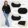 thumbnail image 3 of SHEWIN Womens Blouse Plus Size Tops Lace V Neck Long Sleeve T Shirts Dressy Eyelet Embroidered Tunics Top Spring Fall Blouses Black 5X, 3 of 9