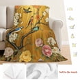thumbnail image 5 of White Spring Floral Blanket Soft Cozy Warm Throw Blanket for Couch, Plush Fuzzy Flannel Fleece Blankets for Sofa, Farmhouse Birds Flowers Branches Bed Blankets Lightweight Gifts for Women, 30"x40", 5 of 9