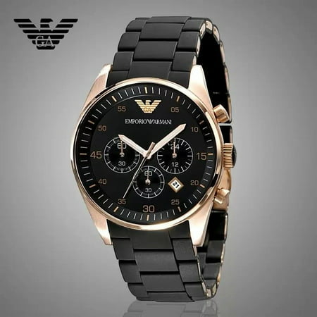 Emporio Armani AR5905 Chronograph Rose Gold Black Men's Fashion Watch