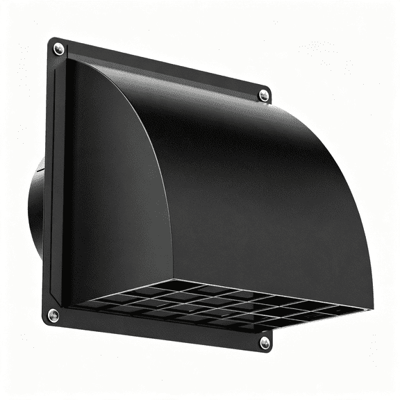 SUTAU 4In Dryer Vent Cover Outside with Removable Screen,Black,Metal Exterior Wall Vent,Cushioned Non-Return Flap,Easy to Clean,Ideal for House,Range Hood,Ac,Opening Diameter: 3.81"