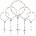thumbnail image 3 of 60 Piezas Cuentas de Rosario de Bautismo, Rosarios de Bautismo de Dedo, Perlas de Imitación, 3 of 9
