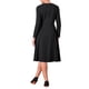 thumbnail image 3 of Vestido midi A-Line de manga larga con cuello plisado para mujer INSPIRE CHIC 2XL negro, 3 of 5