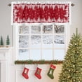 thumbnail image 4 of Winter Snowflakes Valances for Windows, 42 x 18in, Christmas Tree Elk Red Background Rod Pocket Kitchen Valance Curtain Light Filtering Window Treatments for Living Room Bedroom, 1 Panel, 4 of 7