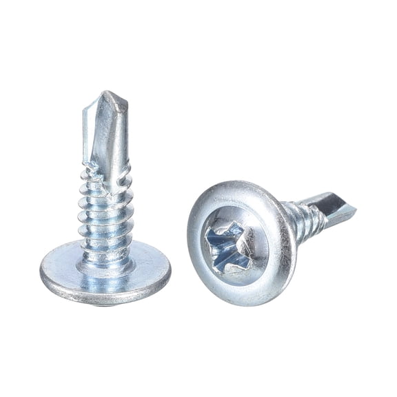 50Pcs #8x5/8" Phillips Head Self Tapping Screws, Carbon Steel Self Drilling, Blue