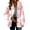 Pink, variant on Women Winter Warm Fleece Plaids Shacket Jackets Lapel Collar Loose Trench Coat