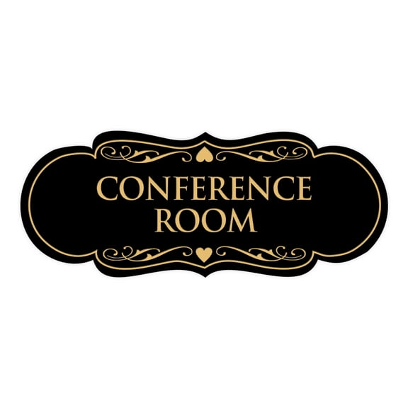 Designer Conference Room Sign(Black /Gold) - Small