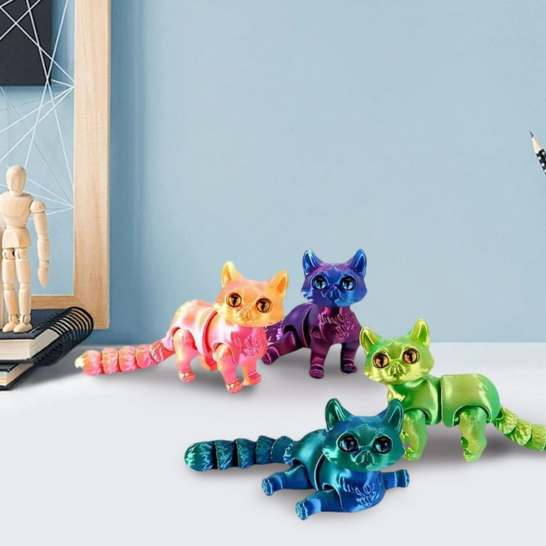 ZMKIAG Articulated 3D Printed Cat Model with Flexible Joints and