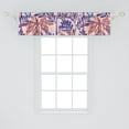 thumbnail image 2 of Ambesonne Botanical Window Valance with Rod Pocket, Tropical Meadow Leaves, 54" X 18", Pale Ruby and Dark Indigo, 2 of 2