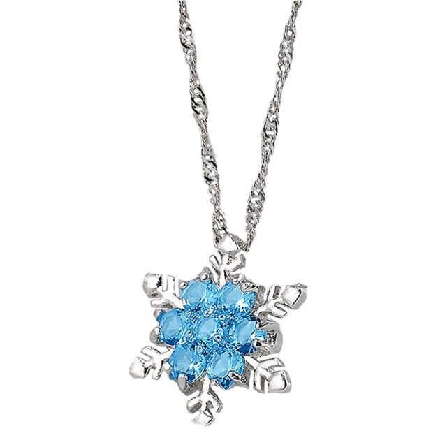 Collar con colgante de cristal de copo de nieve para mujer, collar con colgante coreano de circonita para mujer GeweYeeli PS4387-01
