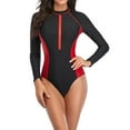 thumbnail image 2 of GZWYHT Maillot de Bain une Pièce Femmes Maillots de Bain pour Femmes 2025 Manches Longues Maillot Dermoprotecteur Haut de Bain pour Natation Randonnée Surf Maillot de Bain pour Femmes Ensembles Bikini pour Femmes Rouge S, 2 of 6