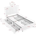 thumbnail image 3 of Twin Size Upholstered Bed with Oversized Rabbit Ear Headboard, LED Light & 4 Storage Drawers, Boucle Fabric (79.5''X40.75''X41''), 3 of 20