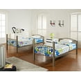 thumbnail image 2 of Powell Kalmia Heavy Metal Kid's Twin over Twin Convertible Bunk Bed with Built-In Ladder, Pewter, 2 of 19
