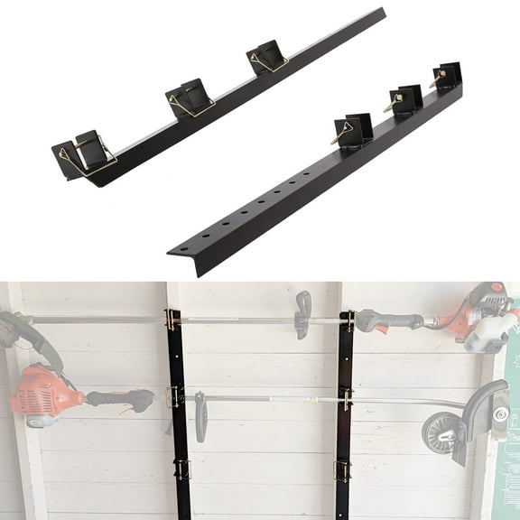 Kojem Weed Eater Rack 3 Places Trimmer Rack Holder Fit for Mount on Pickup/ Trailer Edgers Shaft Hedge Clippers Enclosed Gas Carrier Heavy Duty