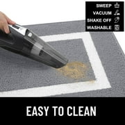 Buganda Indoor Door Mat, 20x 32, Non Slip Low-Profile Entrance Rug Front Inside Doormats Dirt Trapper Entry Door Rugs for Entryway, Grey