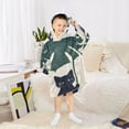 thumbnail image 6 of FORMRS Wearable Blanket Hoodie with Sleeves for Kids Cozy Flannel Sweatshirt, Black Cat Plants, 6 of 7