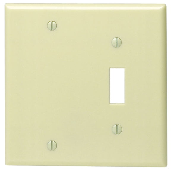 Leviton 86006 Ivory Two Gang Combination Toggle Switch Blank Wall Plate