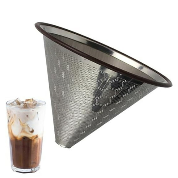 Reusable Coffee Filter Stainless Steel Strainer Fine Mesh Paperless For 1-3 Cups