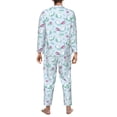 thumbnail image 7 of Salouo Rabbit And Butterfly Print Button-Front Long Sleeve Pajama Set for Men, Soft 2Pjs Men's Long Sleeve Sleepwear -XX-Large, 7 of 7