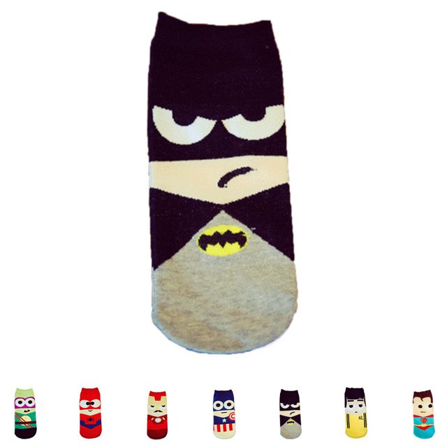 Calcetines De Algodón Tobillo Super Héroe Cartoon Hombre
