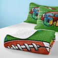 thumbnail image 4 of Manfei Boys Rugby Twin Quilt Set, Sport Twin Coverlet Set, Green Multicolor, Polka Dots Reversible 2-Piece, 1 Bedspread and 1 Pillowcase, 4 of 7