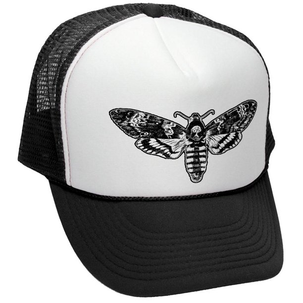 Death S Head Moth Trucker Hat Mesh Cap Black Osfa Walmart Com Walmart Com